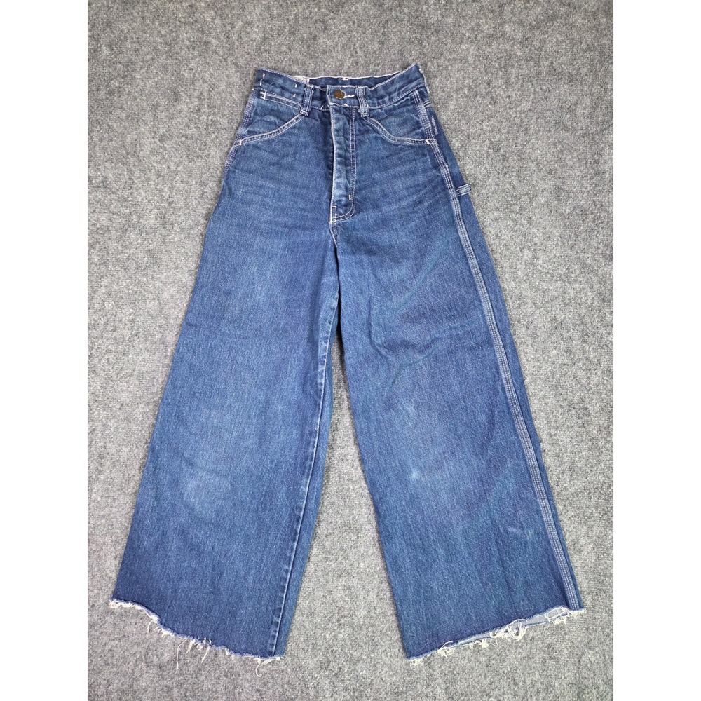 Vintage James Jean Wide Leg Carpenter Jeans Womens 25 Blue High Rise Raw Hem
